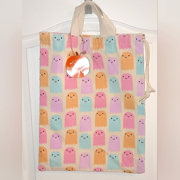Canvas Ghost Print Reusable Tote Bag - Picture 3 of 4